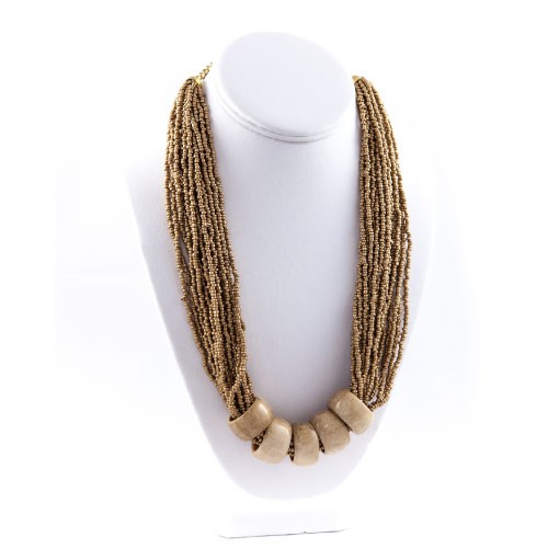 Small Wooden Pearls Necklace