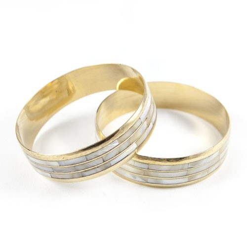 Brass With Upper Glass Design Bangle Pair
